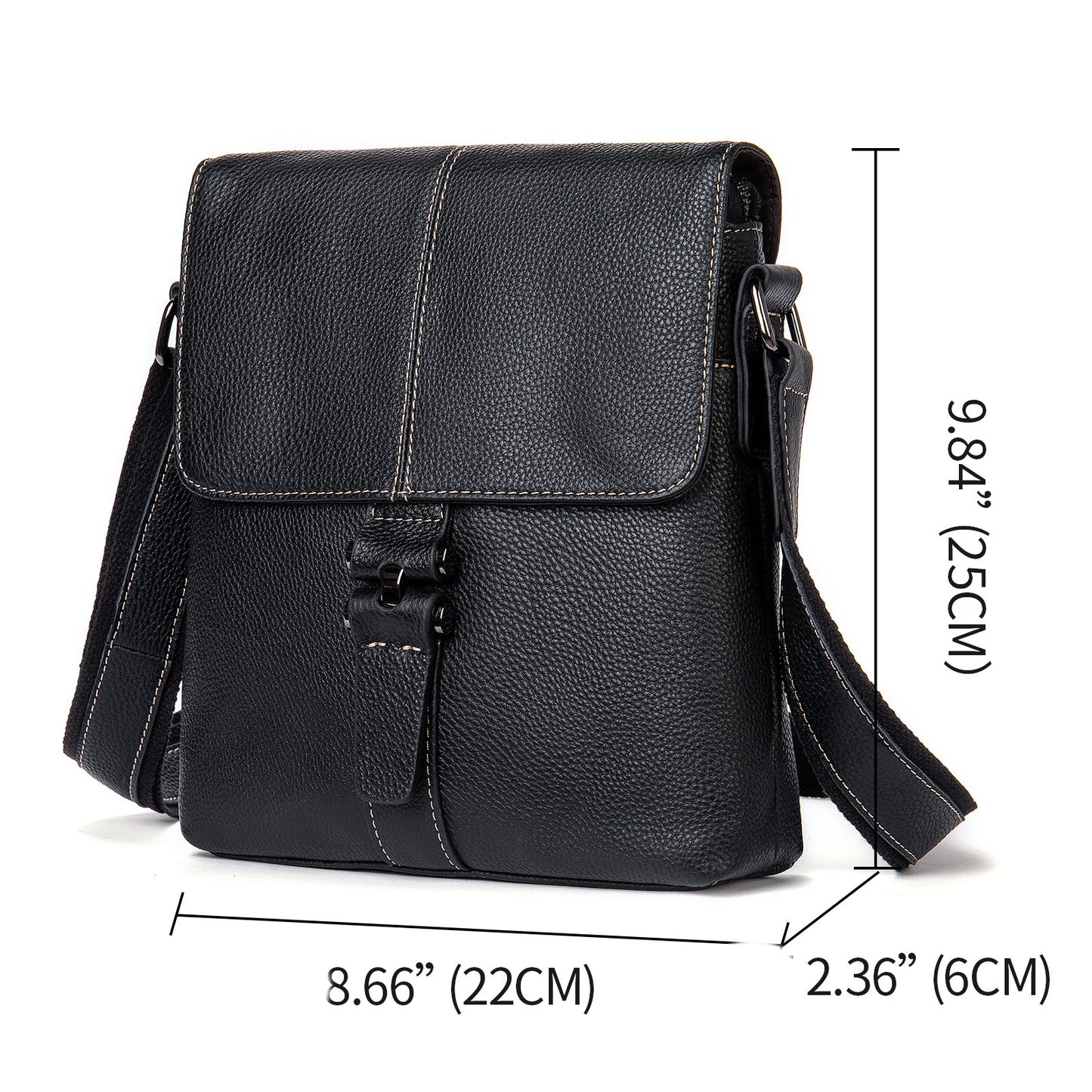 Large Capacity Cowhide Shoulder Bag For Men