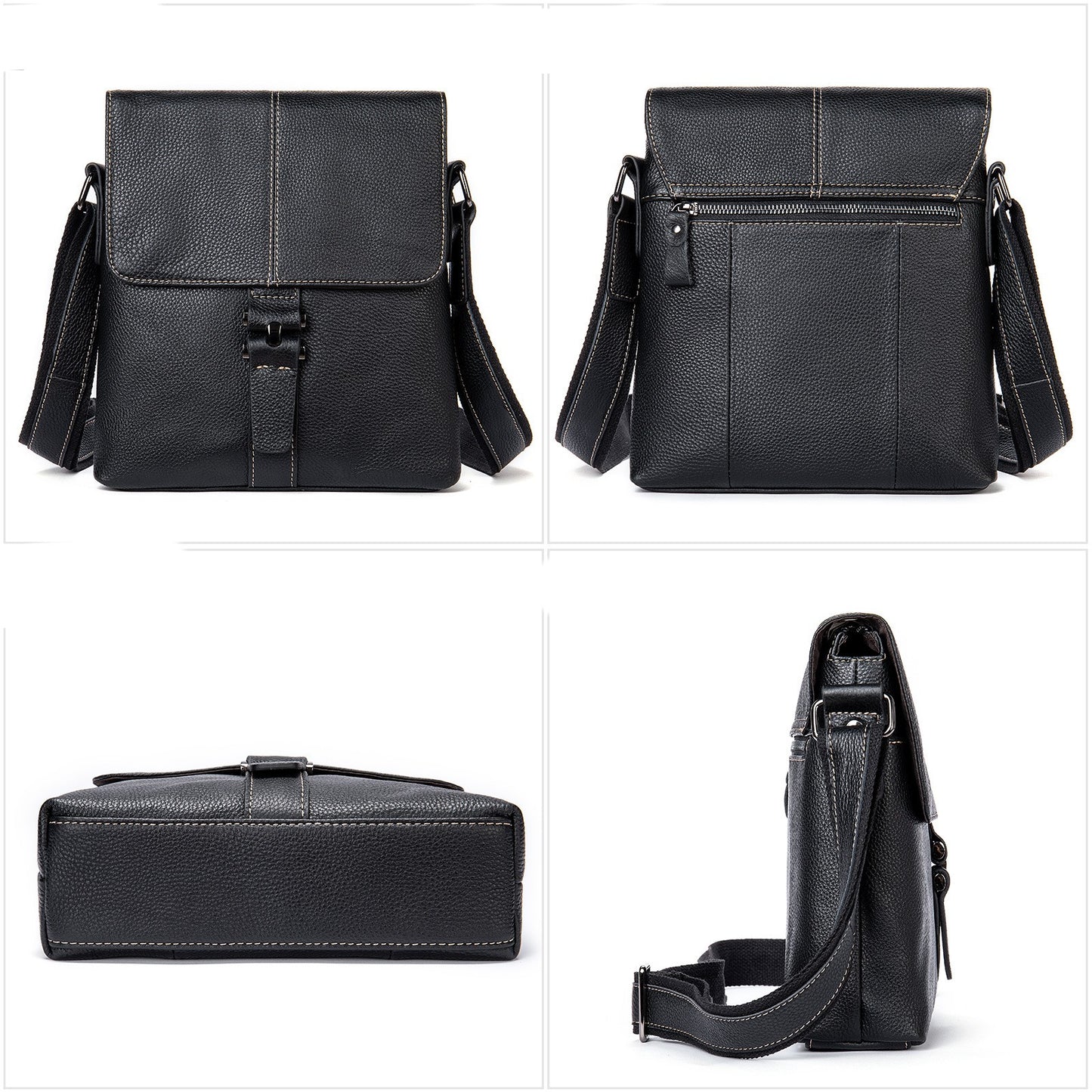 Large Capacity Cowhide Shoulder Bag For Men