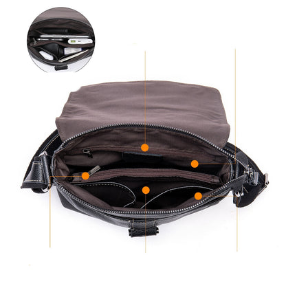 Large Capacity Cowhide Shoulder Bag For Men